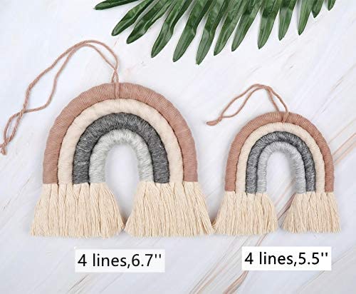 ZWA Rainbow Wall Hanging Rainbow Wall Art Handmade Macrame Rainbow Wall Decor for Nursery Kids Room Home Decor - Image 2